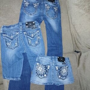 Miss Me Kids Jeans - Dark Blue and Light Blue